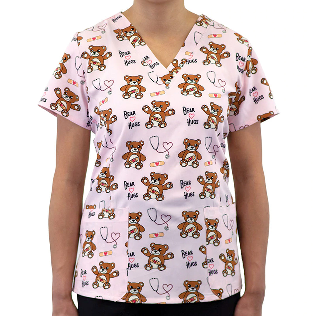 House of Uniforms The V Neck Printed Scrub Top | Ladies Maevn