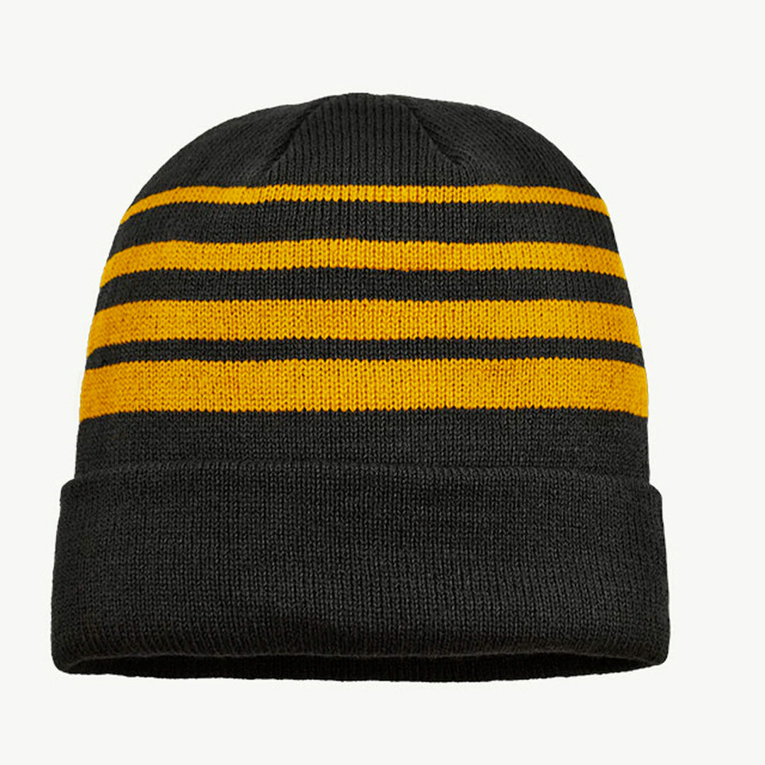 House of Uniforms The Multi Stripe Beanie | Unisex Grace Collection Black/Gold