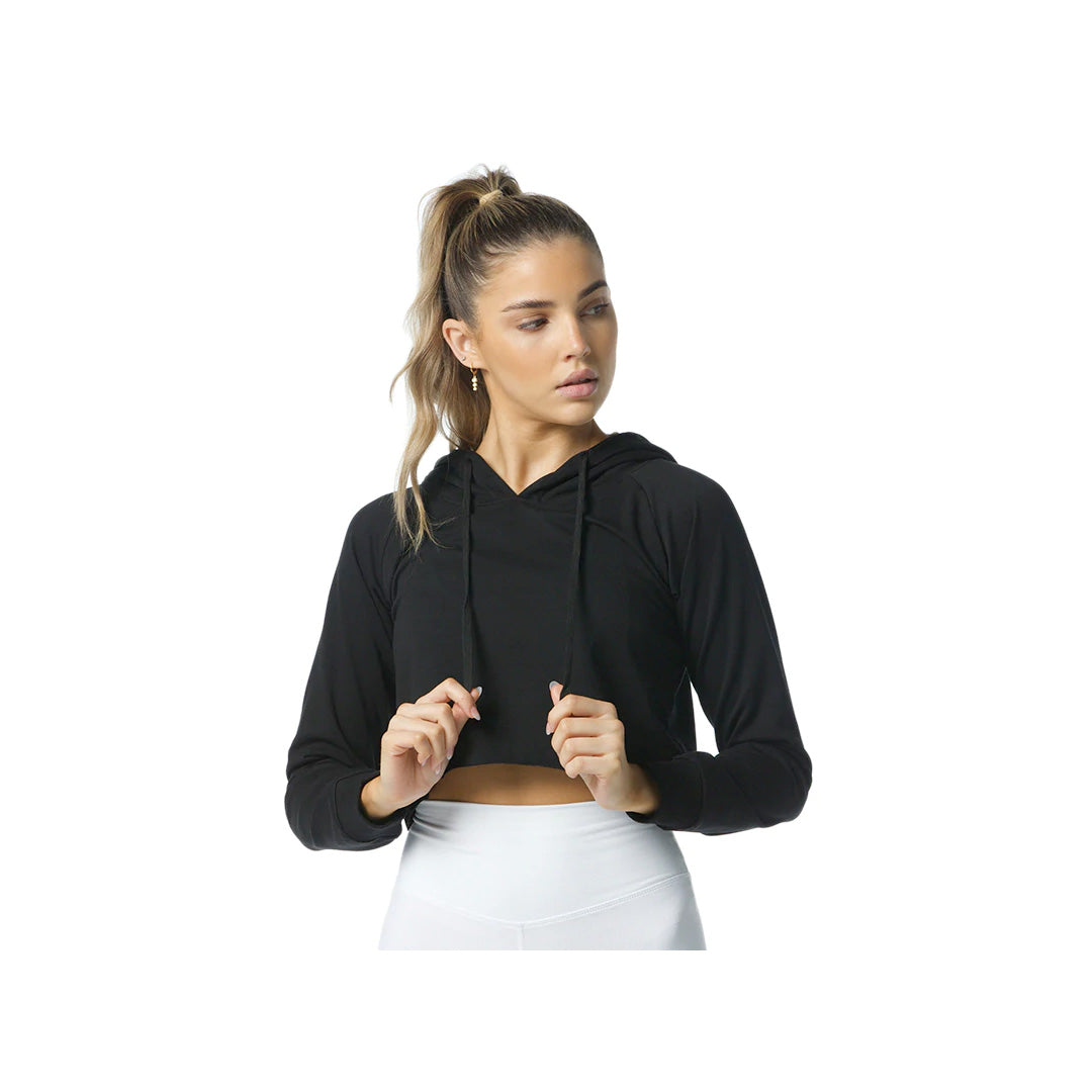 House of Uniforms The Lily Cropped Hoodie | Ladies Active Basics Black