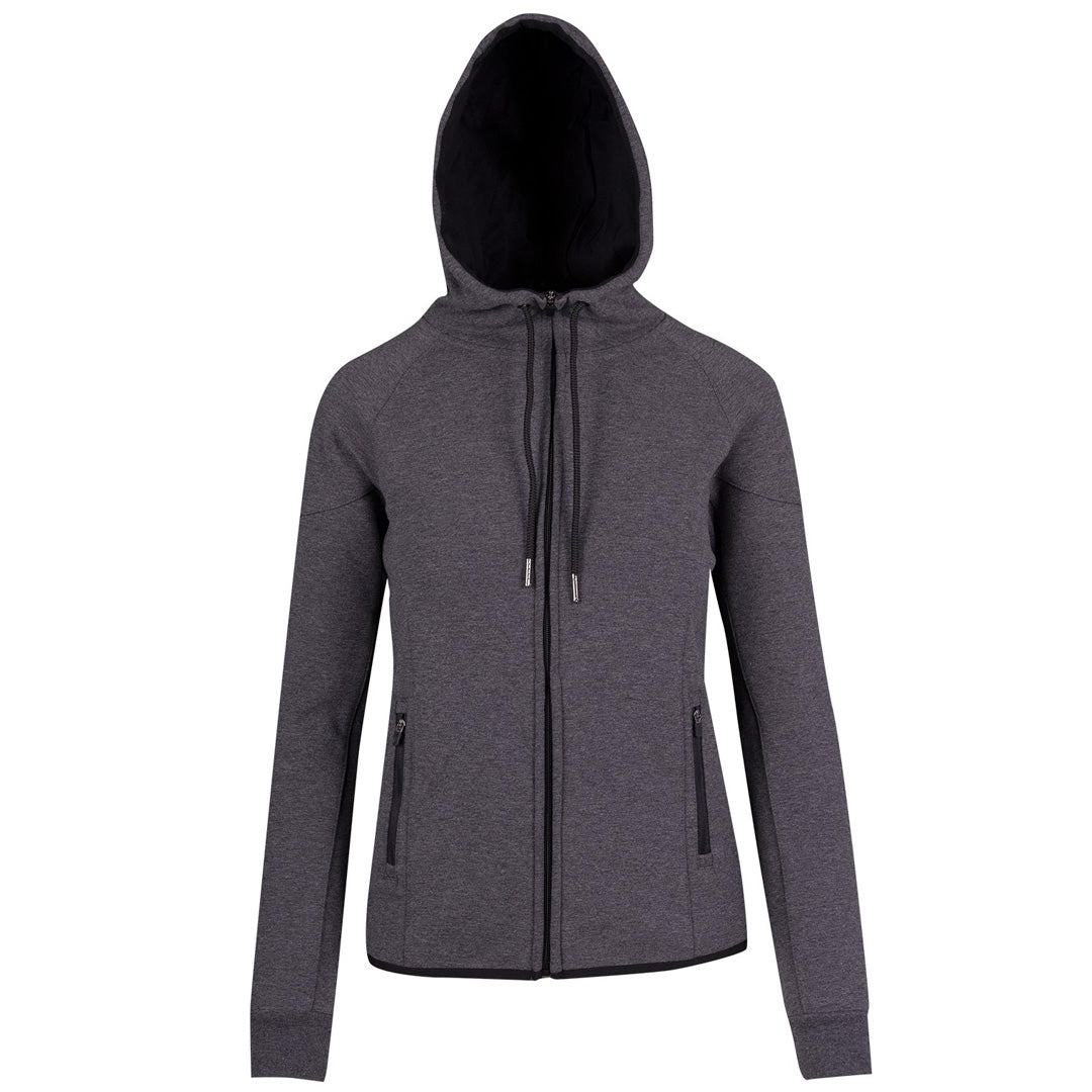 House of Uniforms The Bonded Fleece Hoodie | Ladies Ramo Charcoal Marle