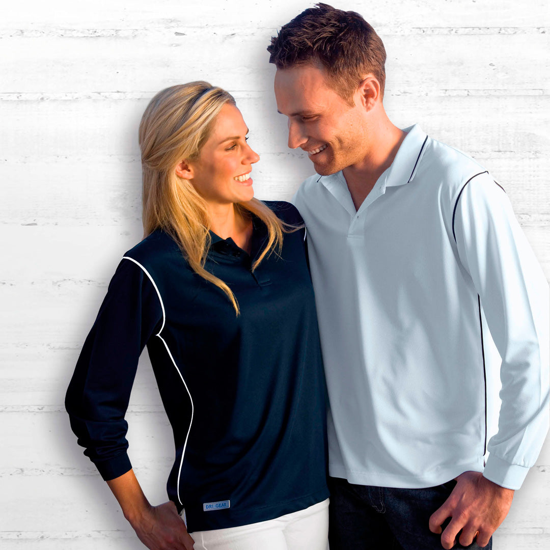 House of Uniforms The Dri Gear Hype Polo | Long Sleeve | Adults Gear for Life