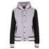 House of Uniforms The Hooded Varsity Jacket | Ladies Ramo Grey Marle/Black
