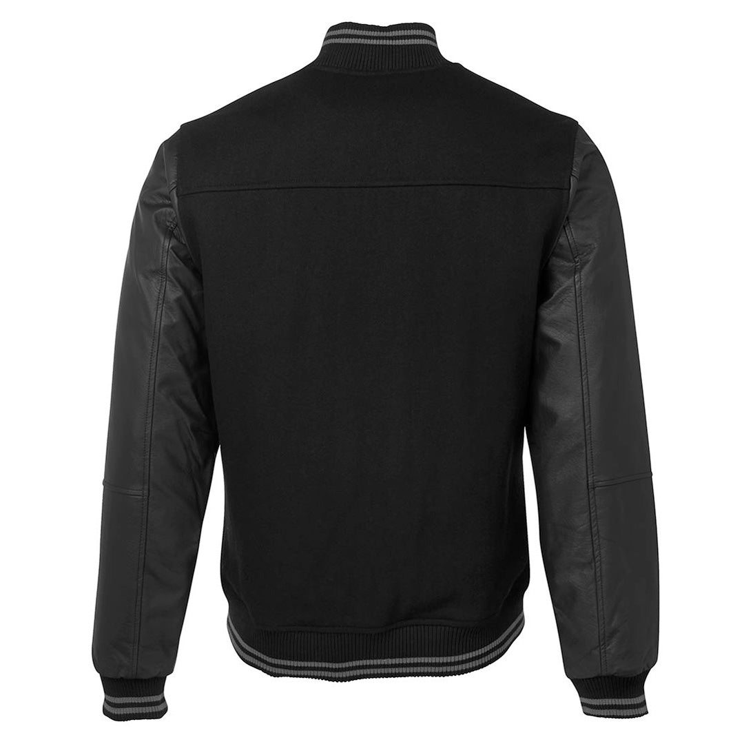 House of Uniforms The Leather Sleeve Baseball Jacket | Adults Jbs Wear