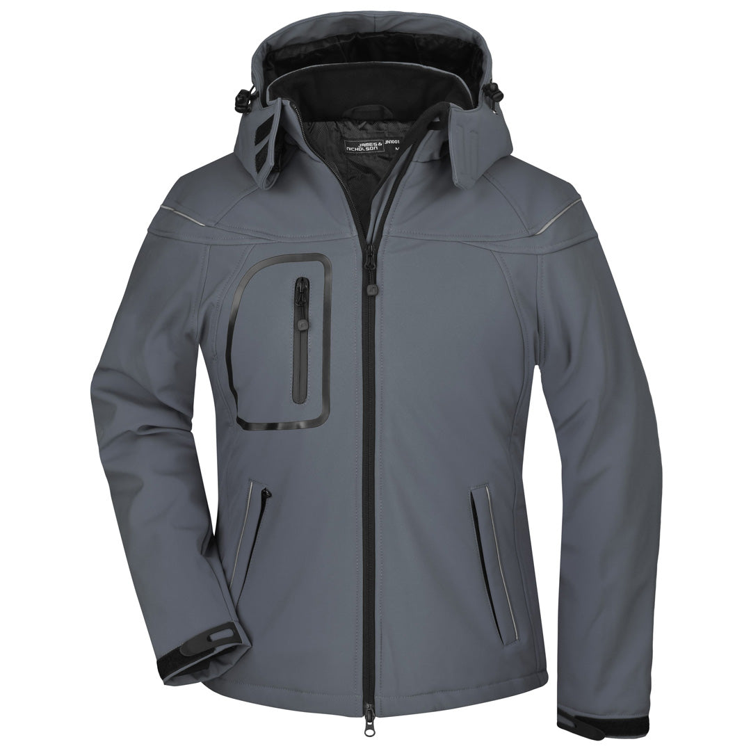 House of Uniforms The Winter Softshell Jacket | Ladies James & Nicholson Carbon1