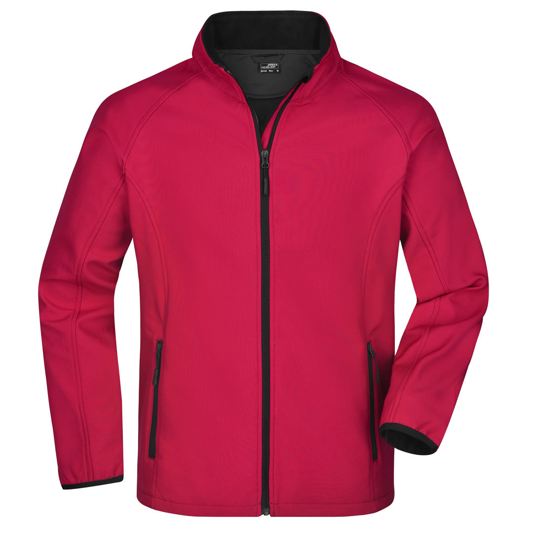 House of Uniforms The Leisure Soft Shell Jacket | Mens James & Nicholson Red/Black