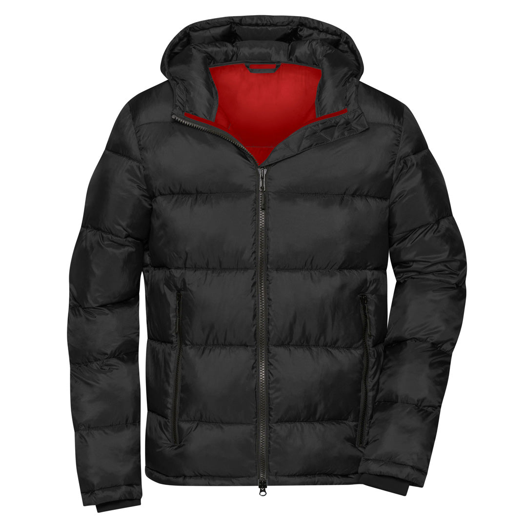 House of Uniforms The DuPont Winter Jacket | Mens James & Nicholson Black/Red
