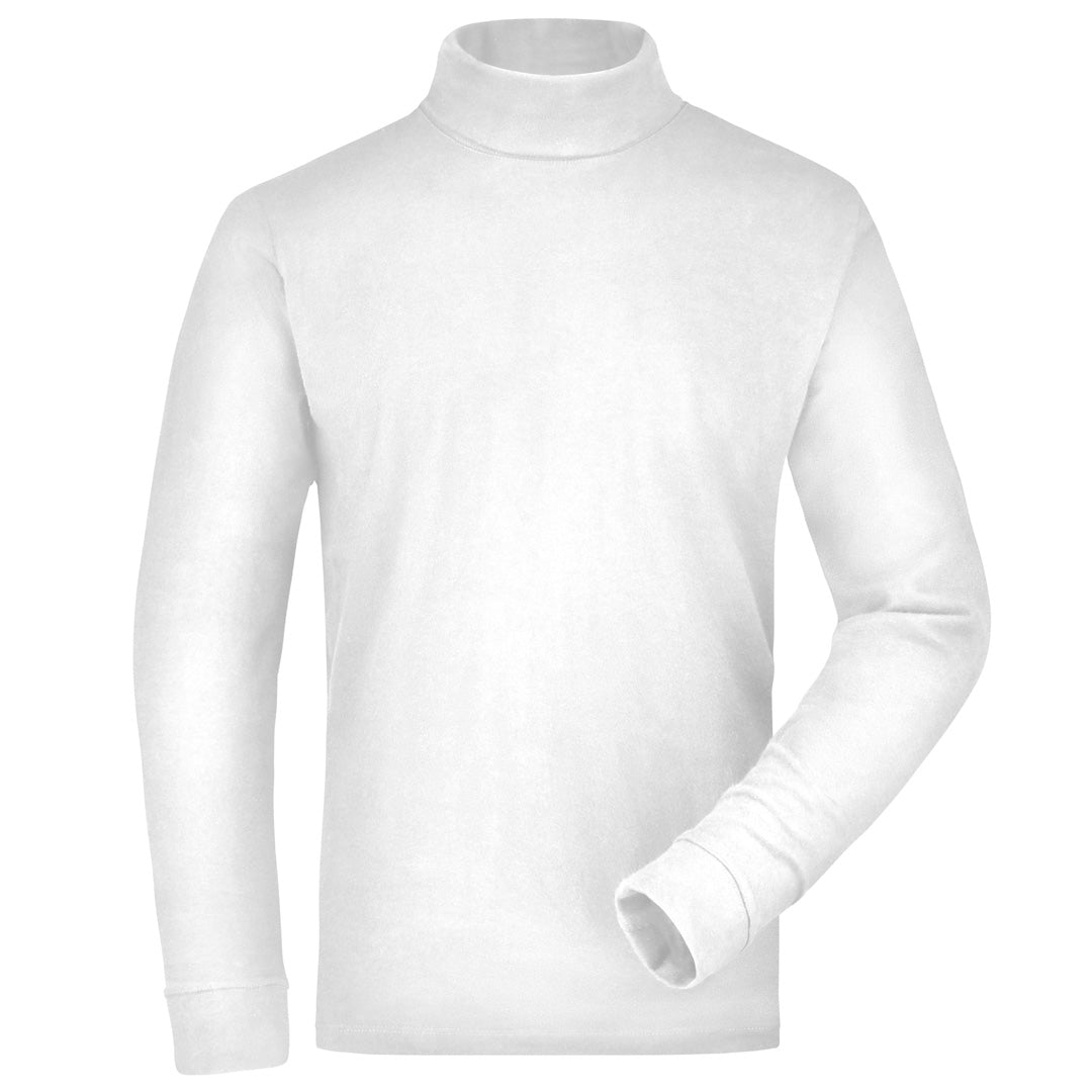 House of Uniforms The Roll Neck Tee | Mens James & Nicholson White