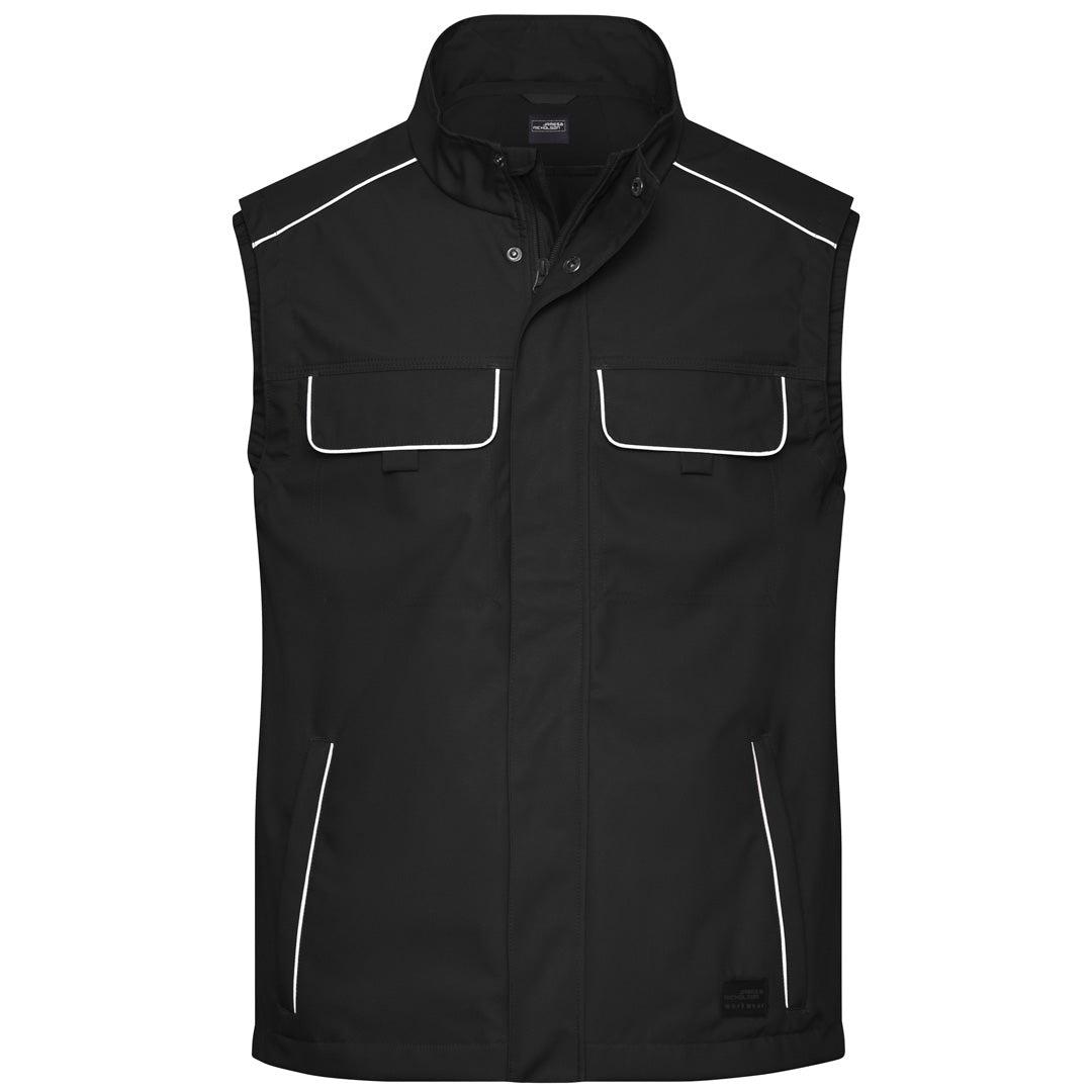 House of Uniforms The Solid Work Softshell Vest | Unisex James & Nicholson Black
