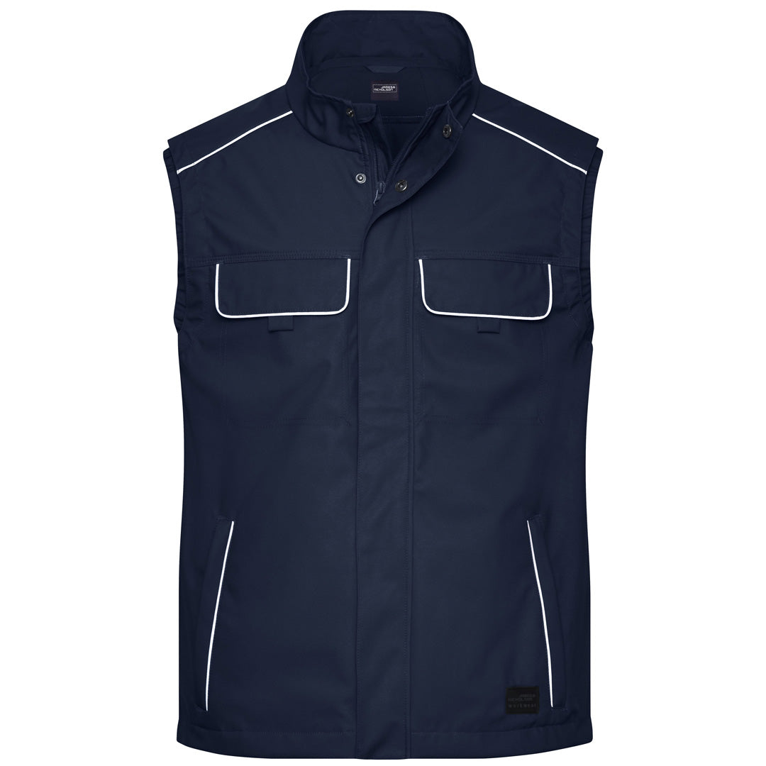 House of Uniforms The Solid Work Softshell Vest | Unisex James & Nicholson Navy