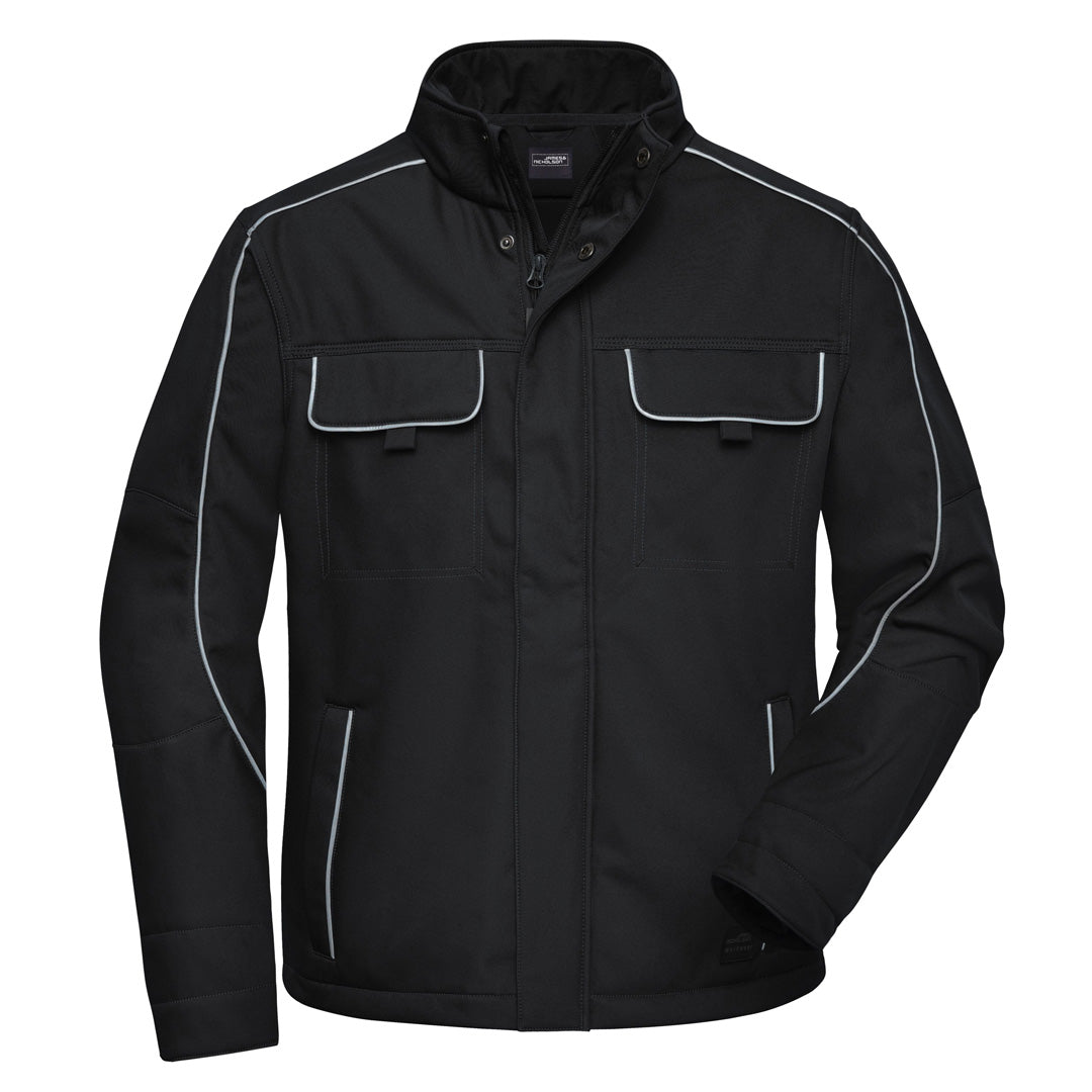 House of Uniforms The Solid Work Softshell Jacket | Unisex James & Nicholson Black
