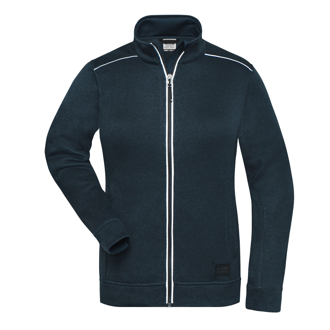 House of Uniforms The Solid Knitted Fleece Jacket | Ladies James & Nicholson Navy