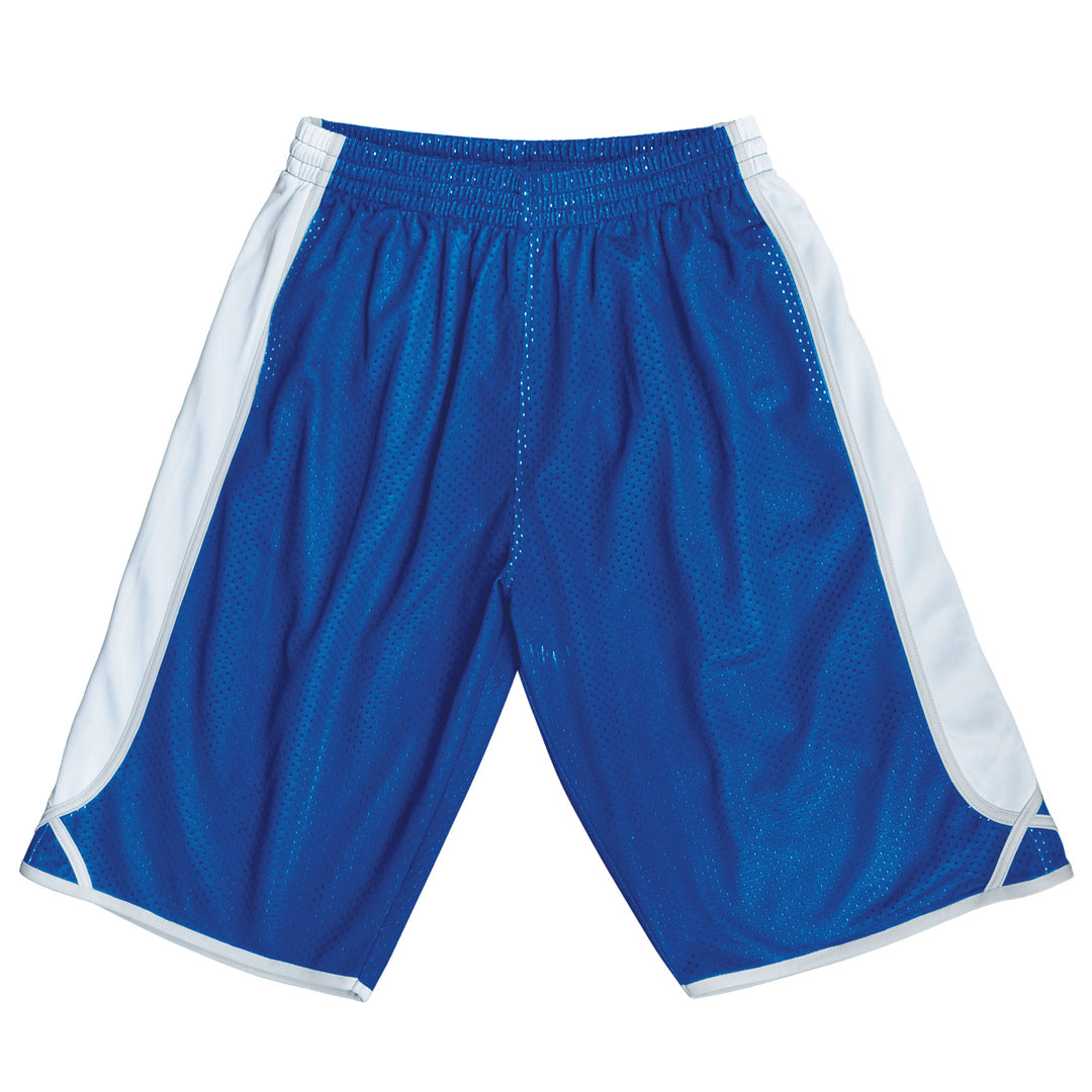 House of Uniforms The Contrast Basketball Short | Kids Bocini Royal/White