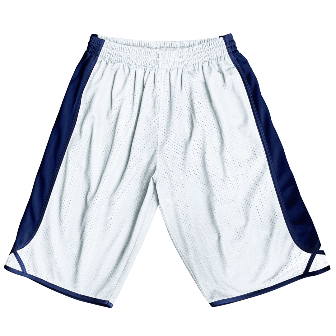 House of Uniforms The Contrast Basketball Short | Kids Bocini White/Navy