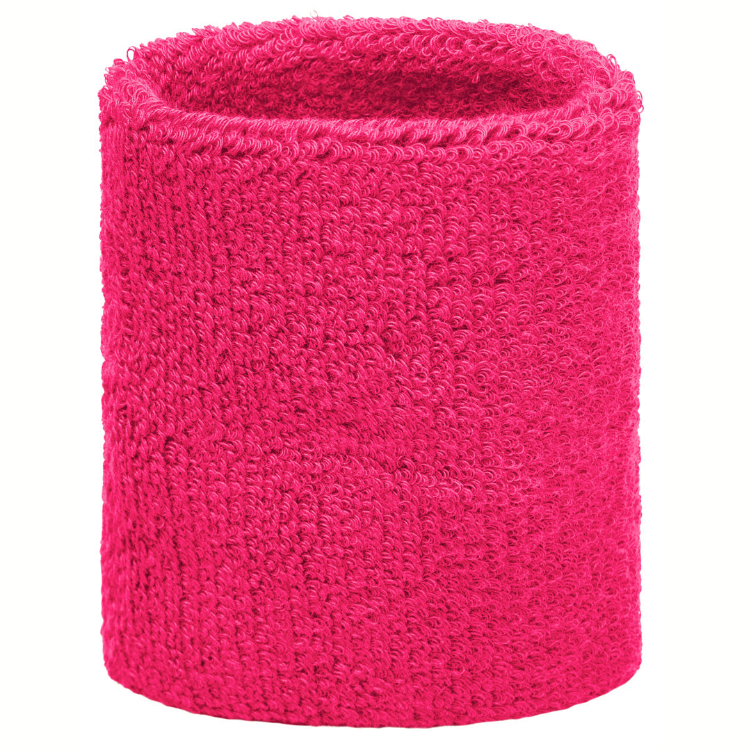 House of Uniforms The Terry Wristband | Regular | Unisex | 2 Pack Myrtle Beach Hot Pink