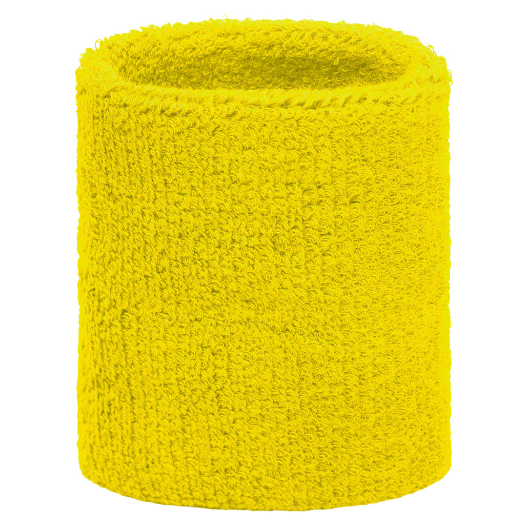 House of Uniforms The Terry Wristband | Regular | Unisex | 2 Pack Myrtle Beach Yellow