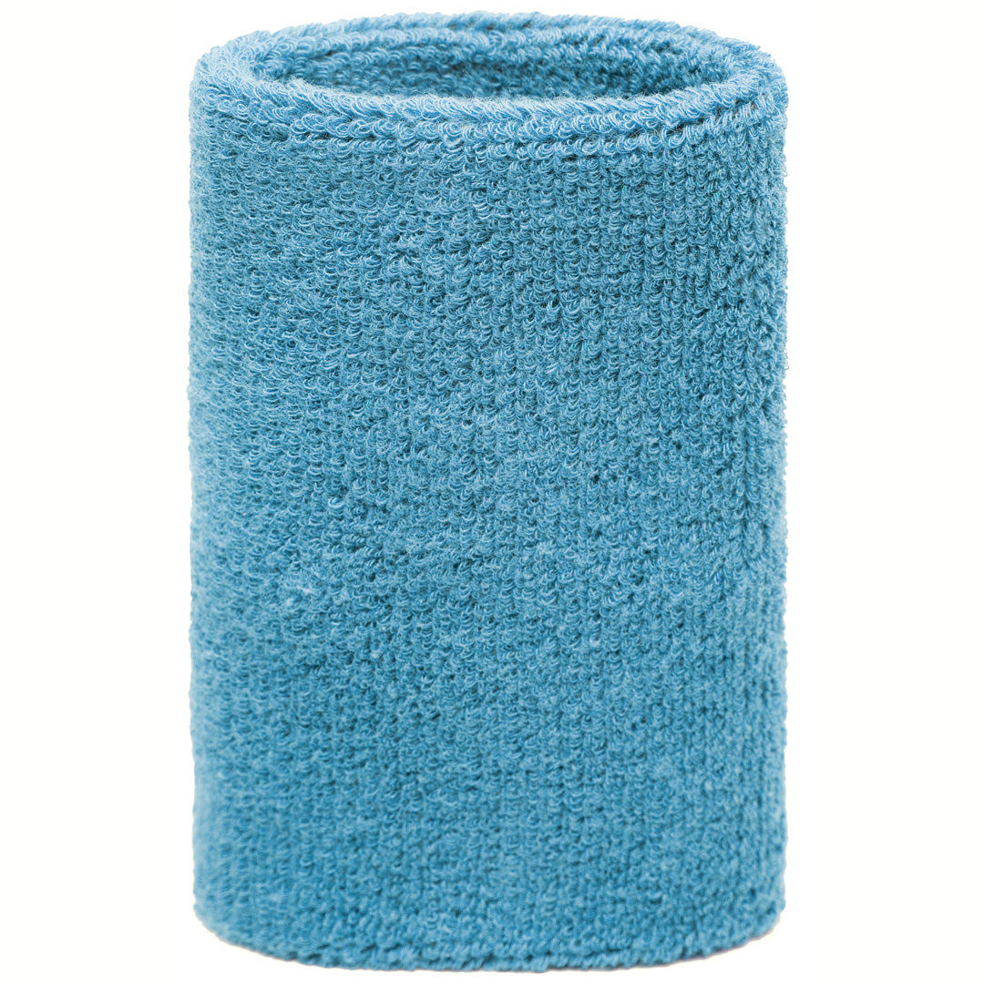House of Uniforms The Terry Wristband | Wide | Unisex | 2 Pack Myrtle Beach Light Blue