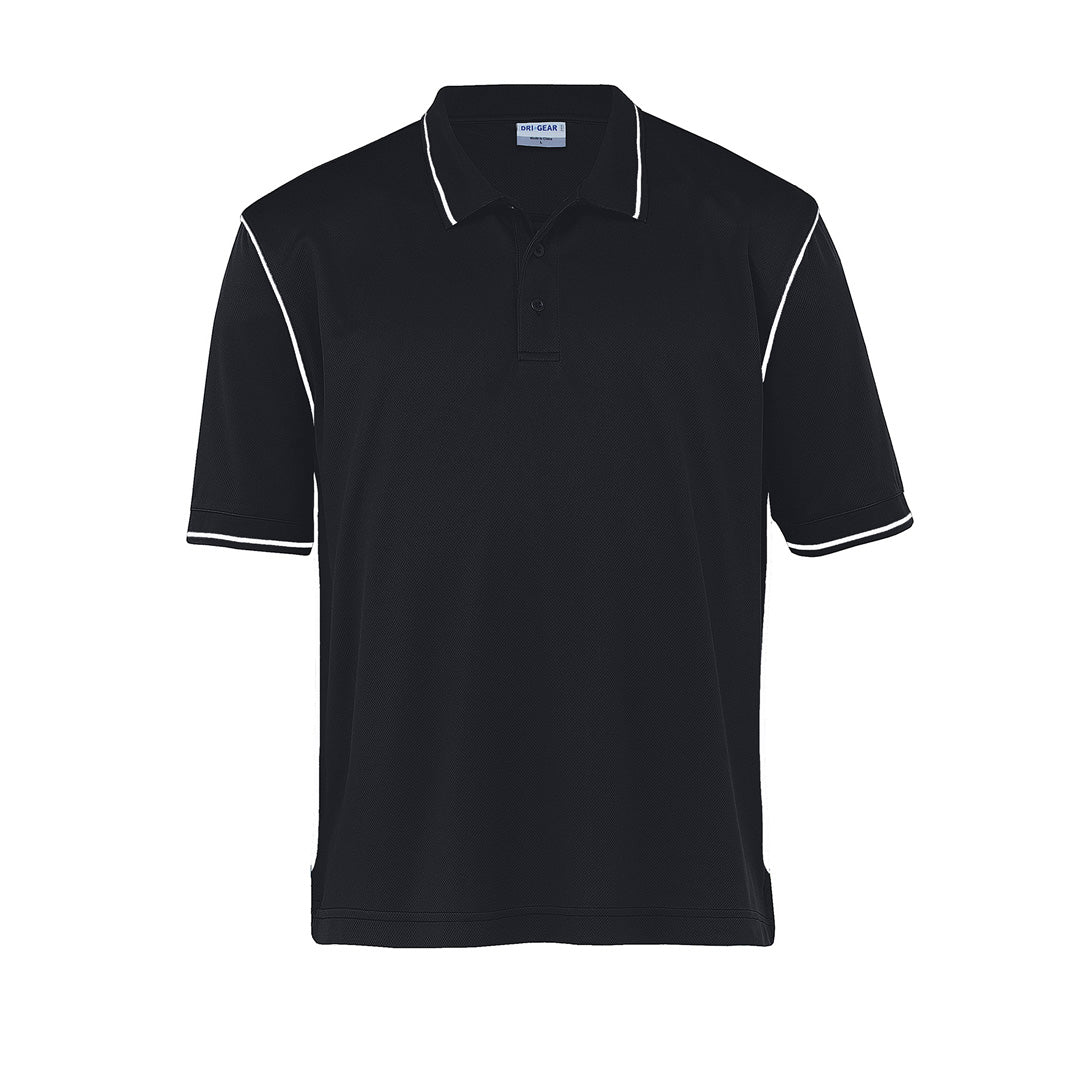 House of Uniforms The Dri Gear Hype Polo | Mens Gear for Life Black/White