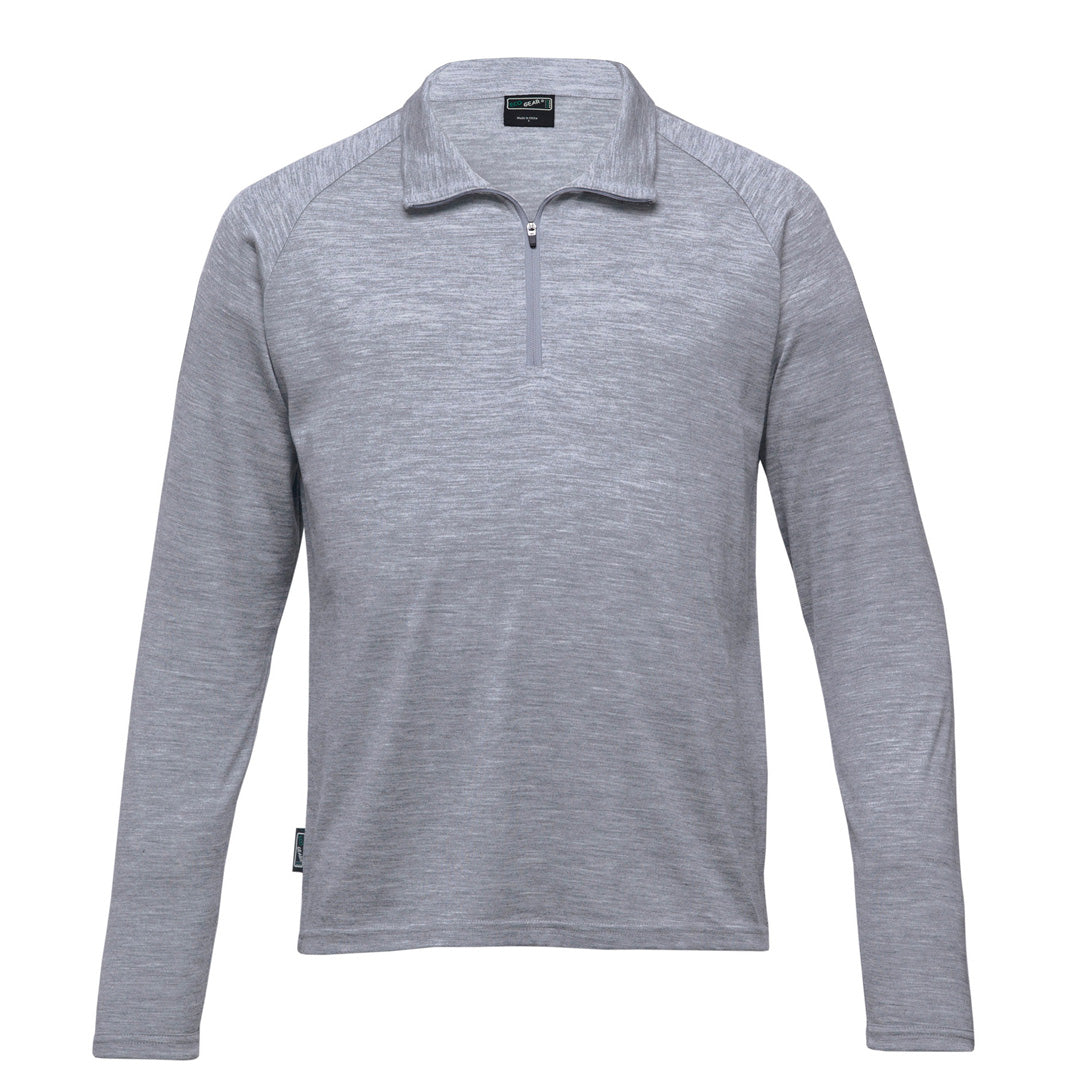 House of Uniforms The Merino Zip Pullover | Mens Gear for Life Grey Marle