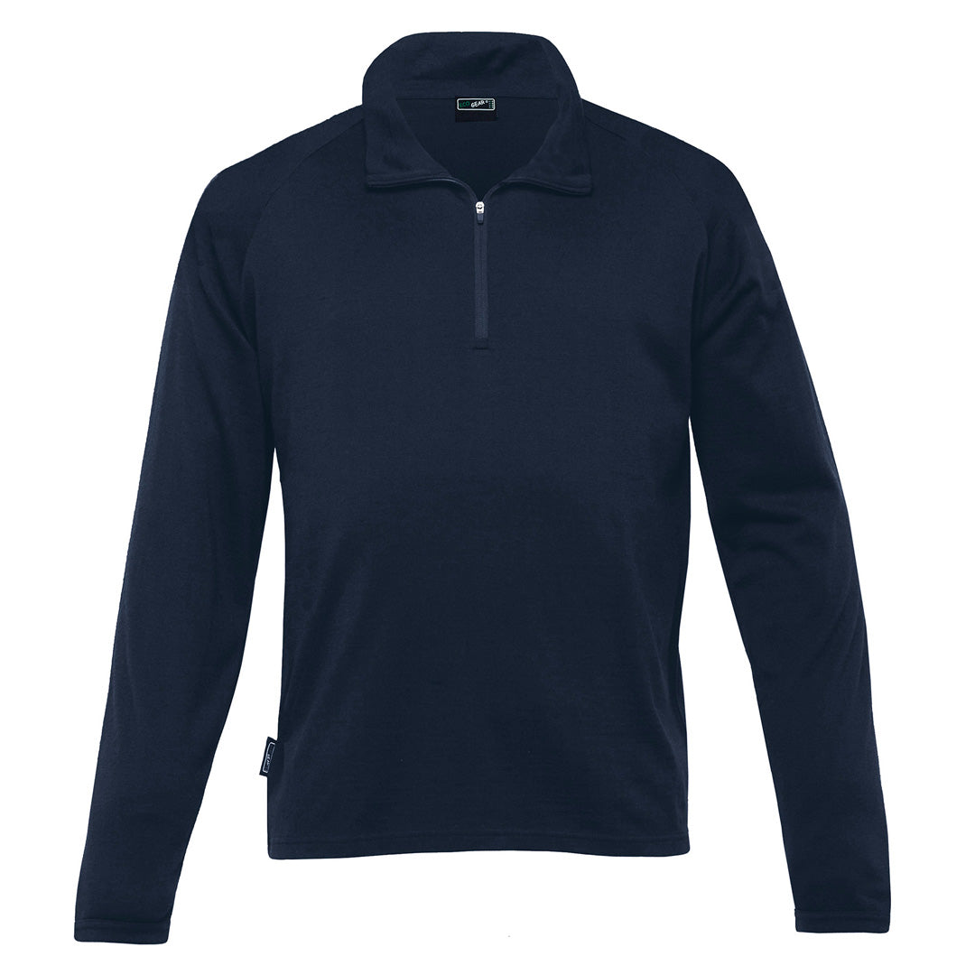 House of Uniforms The Merino Zip Pullover | Mens Gear for Life Navy