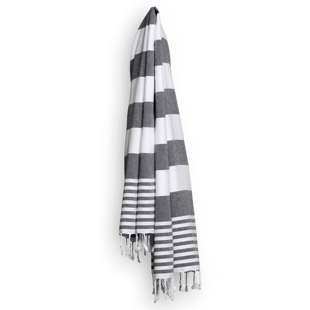 House of Uniforms The Patara Turkish Towel Po 'Di Fame Black/White