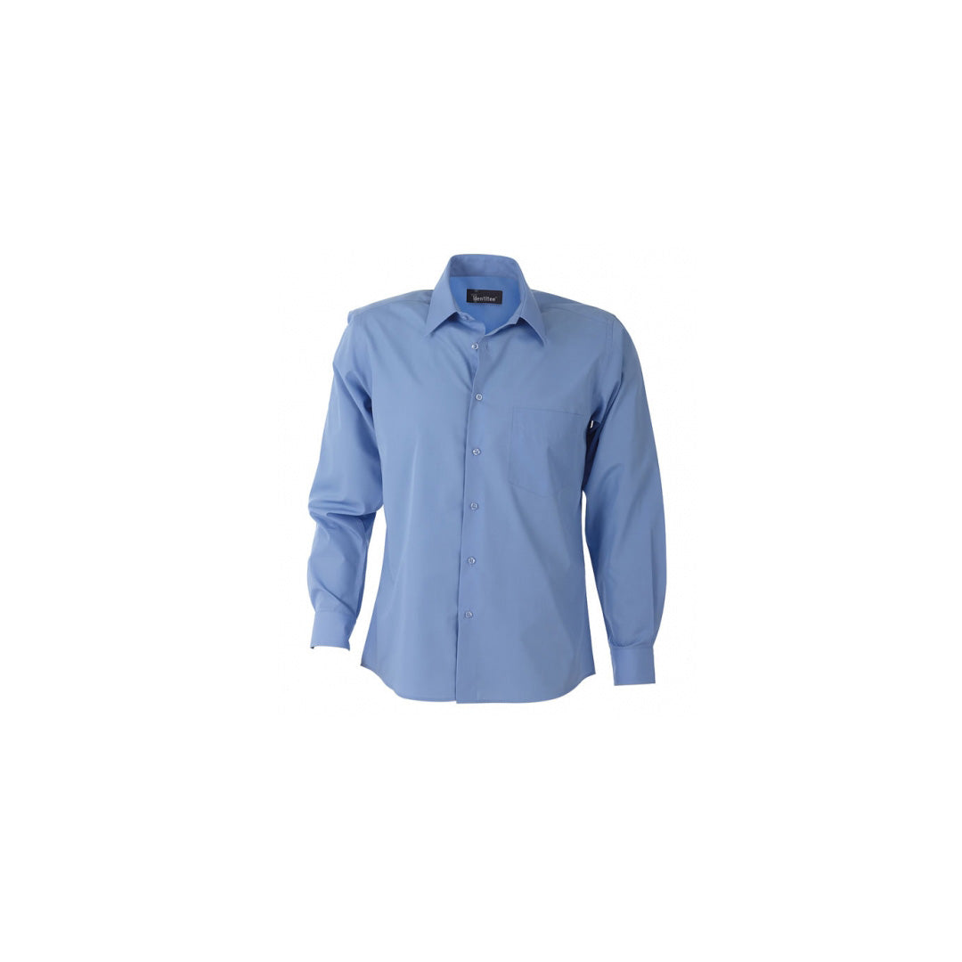 House of Uniforms The Rodeo Shirt | Mens | Short & Long Sleeve Identitee Mid Blue