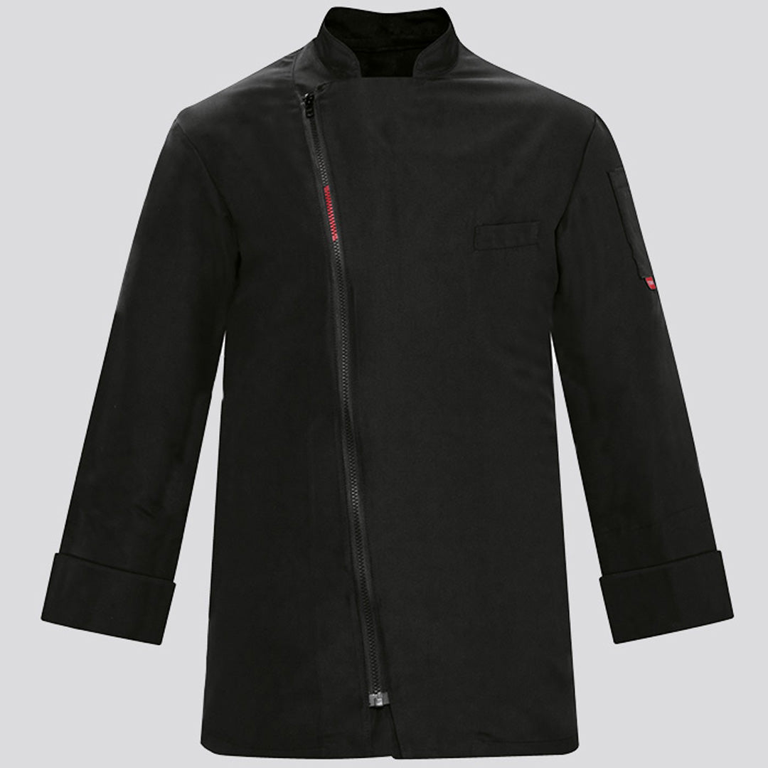 House of Uniforms The Rian Chefs Jacket | Long Sleeve | Adults Toma Black