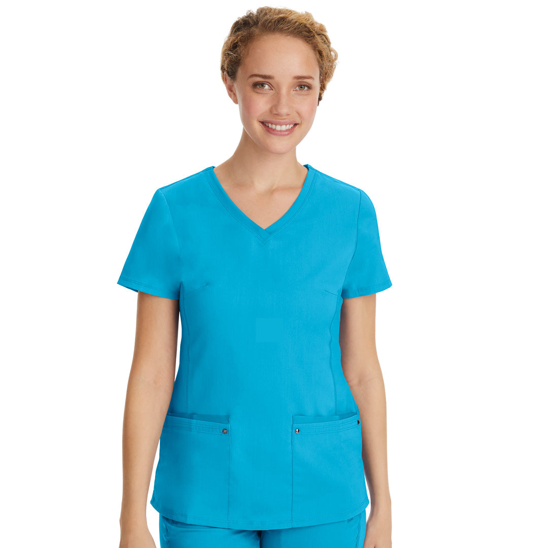 House of Uniforms The Juliet Scrub Top | Ladies Healing Hands Turquoise