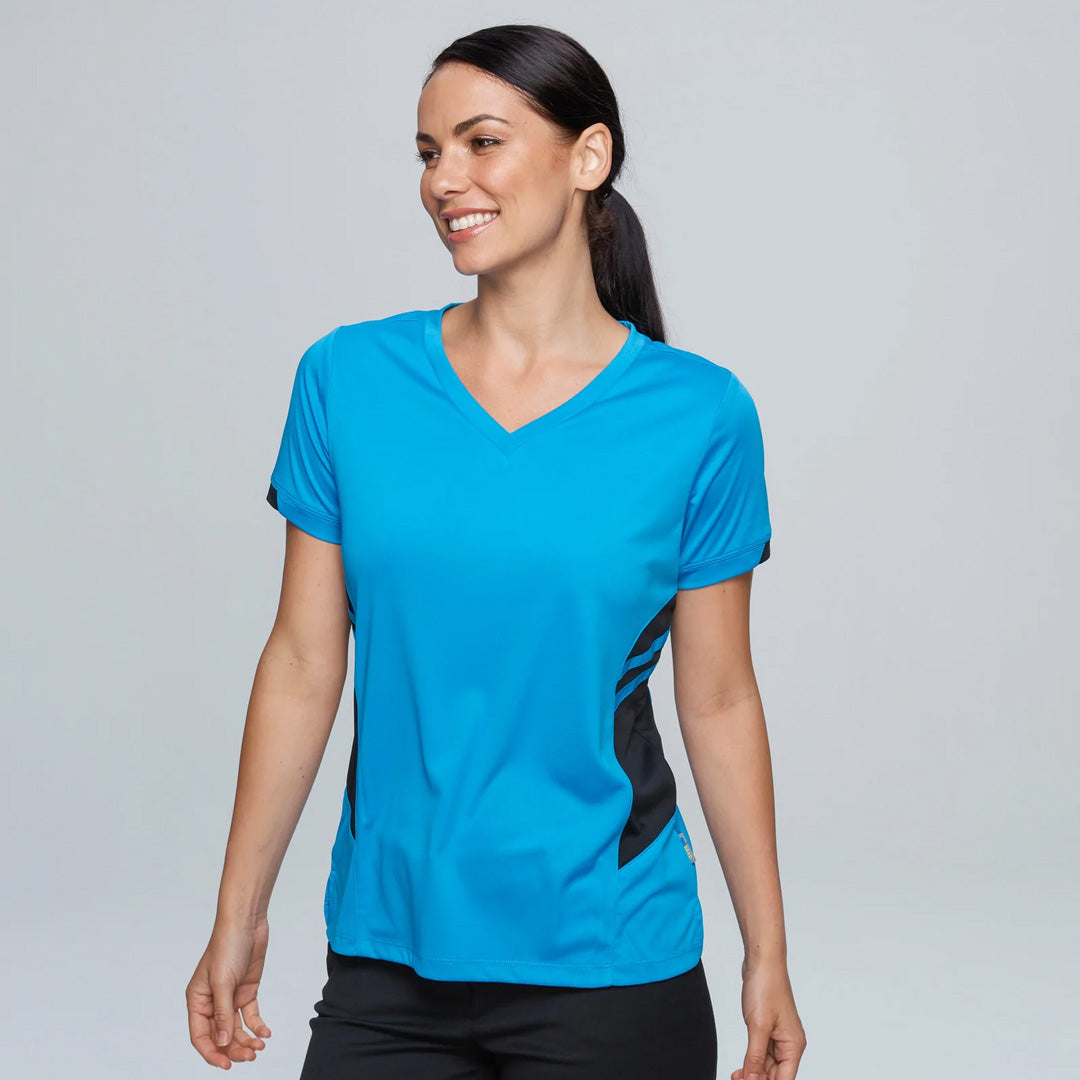 House of Uniforms The Tasman Tee | Ladies | Short Sleeve | Black Base Aussie Pacific
