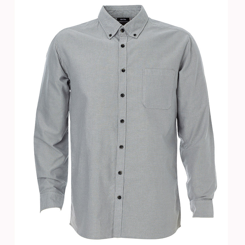 House of Uniforms The Reuben Shirt | Mens | Long Sleeve Identitee Grey