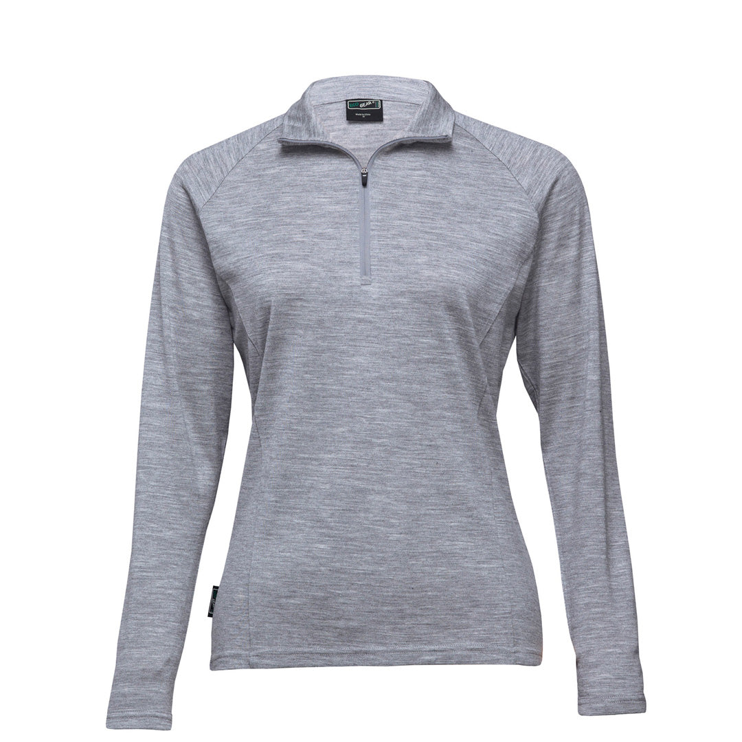 House of Uniforms The Merino Zip Pullover | Ladies Gear for Life Grey Marle