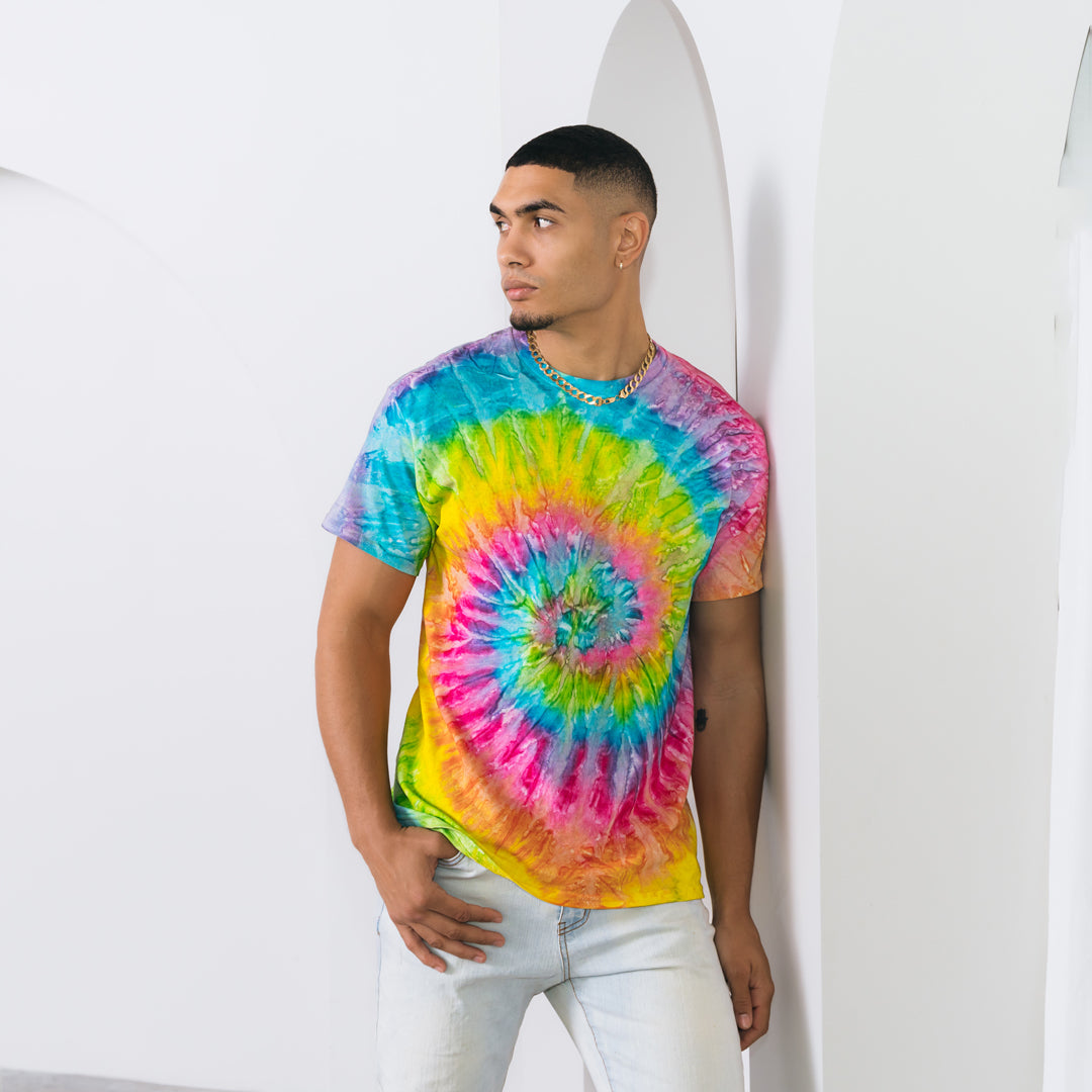 House of Uniforms The Spiral Tie Dye Tee | Adults Colortone Saturn