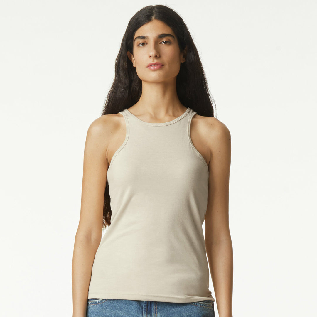 House of Uniforms The Racerneck Tank | Ladies American Apparel Bone