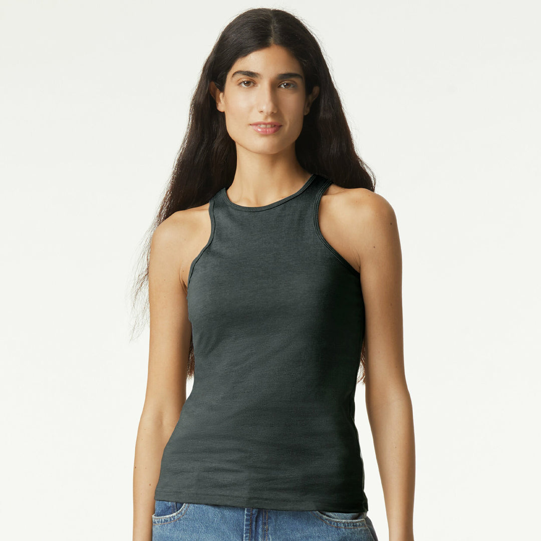 House of Uniforms The Racerneck Tank | Ladies American Apparel Charcoal