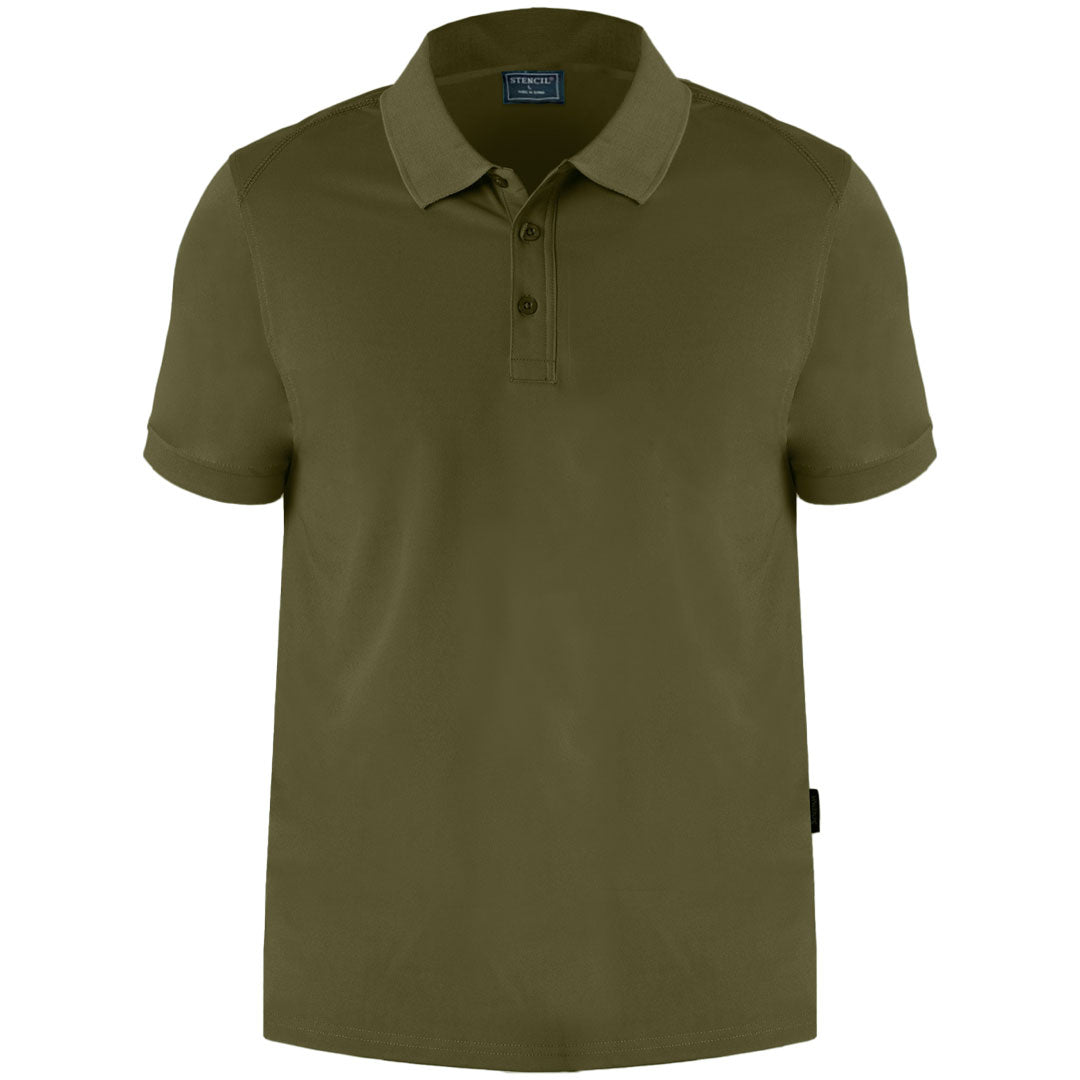 House of Uniforms The Sorona Polo | Mens | Short Sleeve Stencil Olive-gr