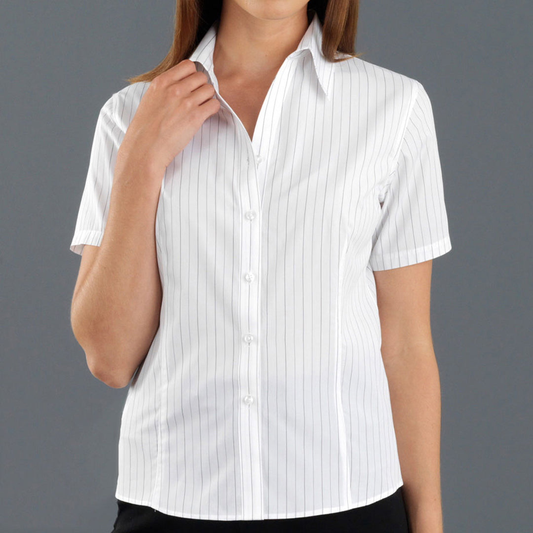 House of Uniforms The Brisbane Shirt | Ladies | Short & 3/4 Sleeve John Kevin White