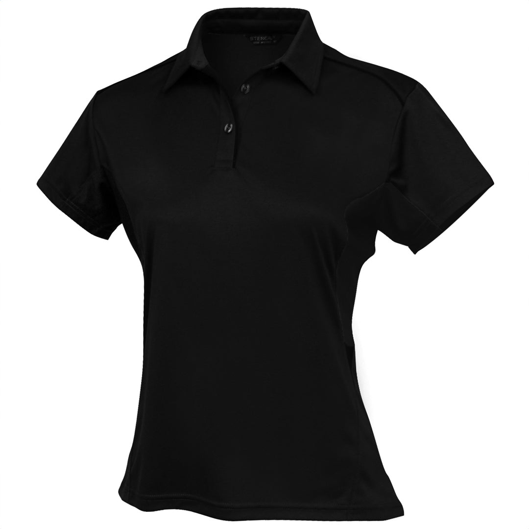 House of Uniforms The Freshen Polo | Ladies | Short Sleeve Stencil Black