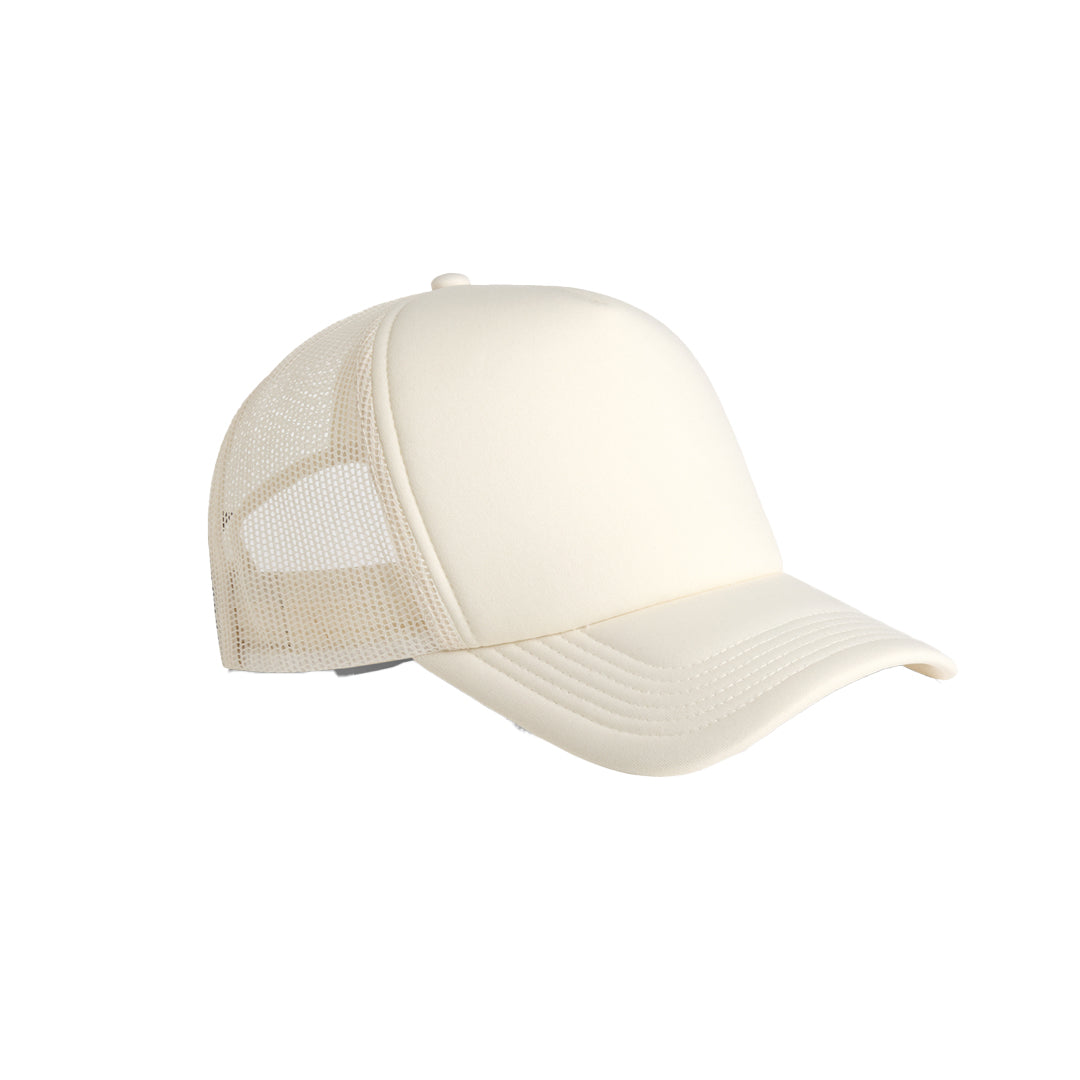 House of Uniforms The Frame Foam Trucker Cap | Adults AS Colour Ecru