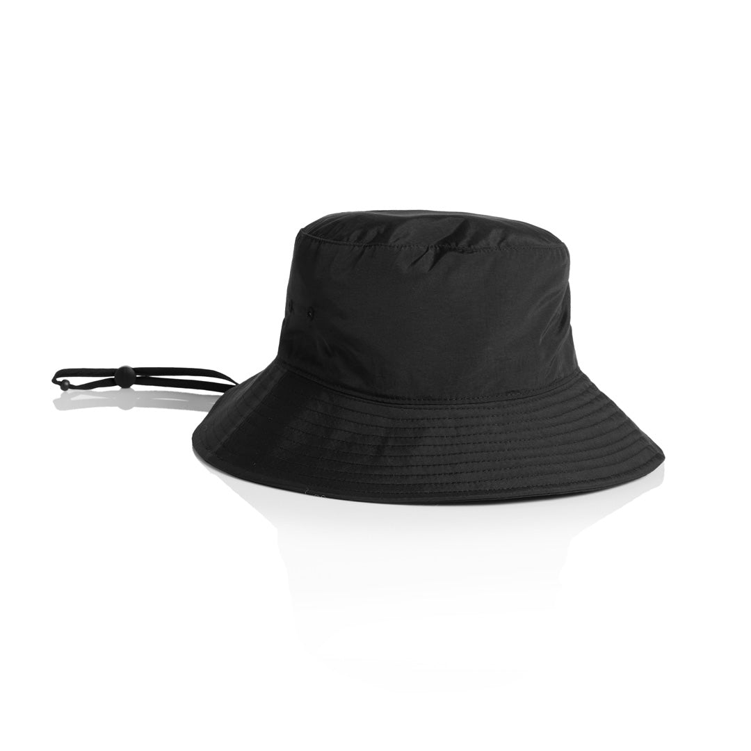 House of Uniforms The Nylon Wide Brim Bucket Hat AS Colour Black