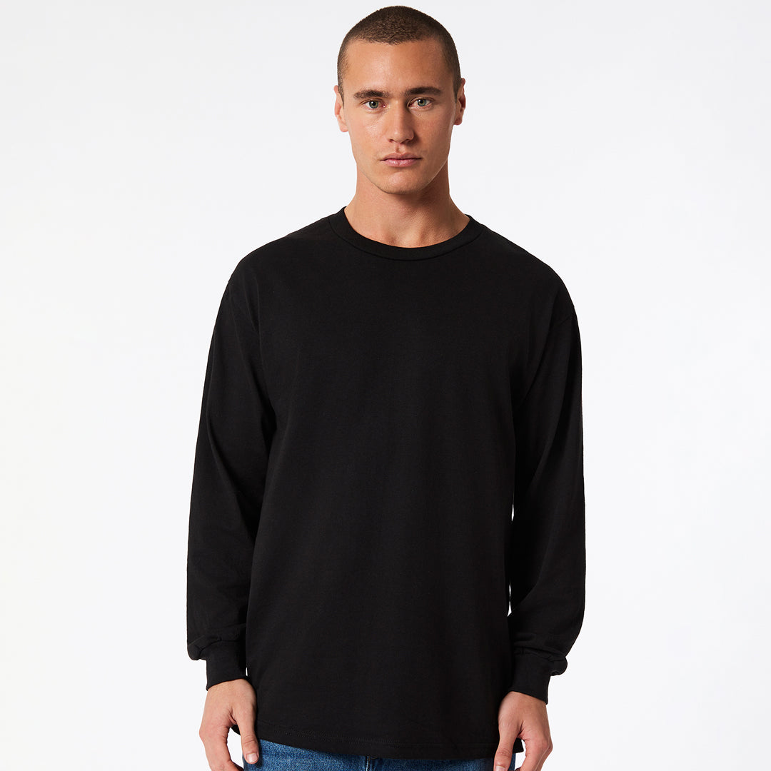 House of Uniforms The Classic Heavy Tee | Long Sleeve | Adults American Apparel Black