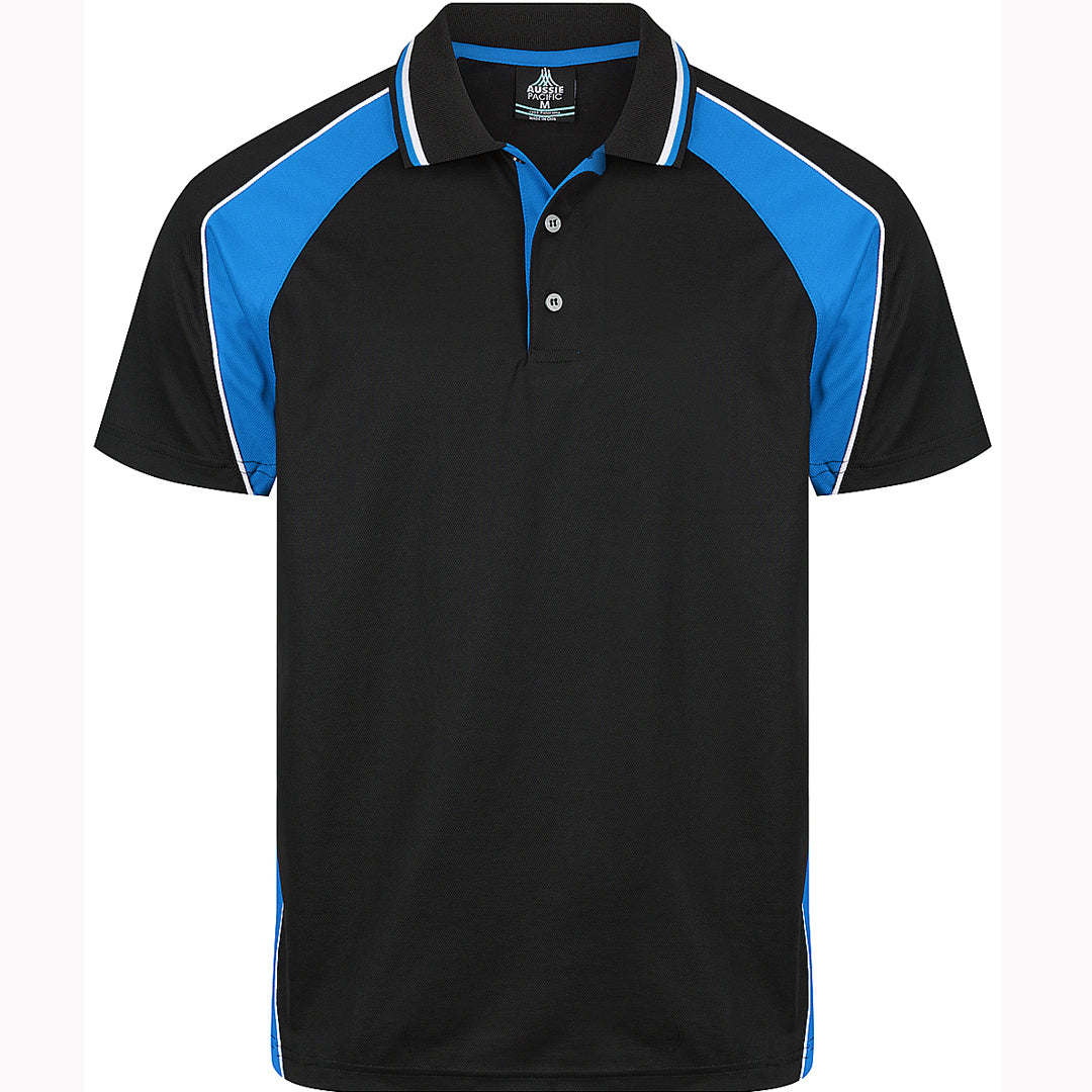 House of Uniforms The Panorama Polo | Mens | Short Sleeve Aussie Pacific Black/Royal/White