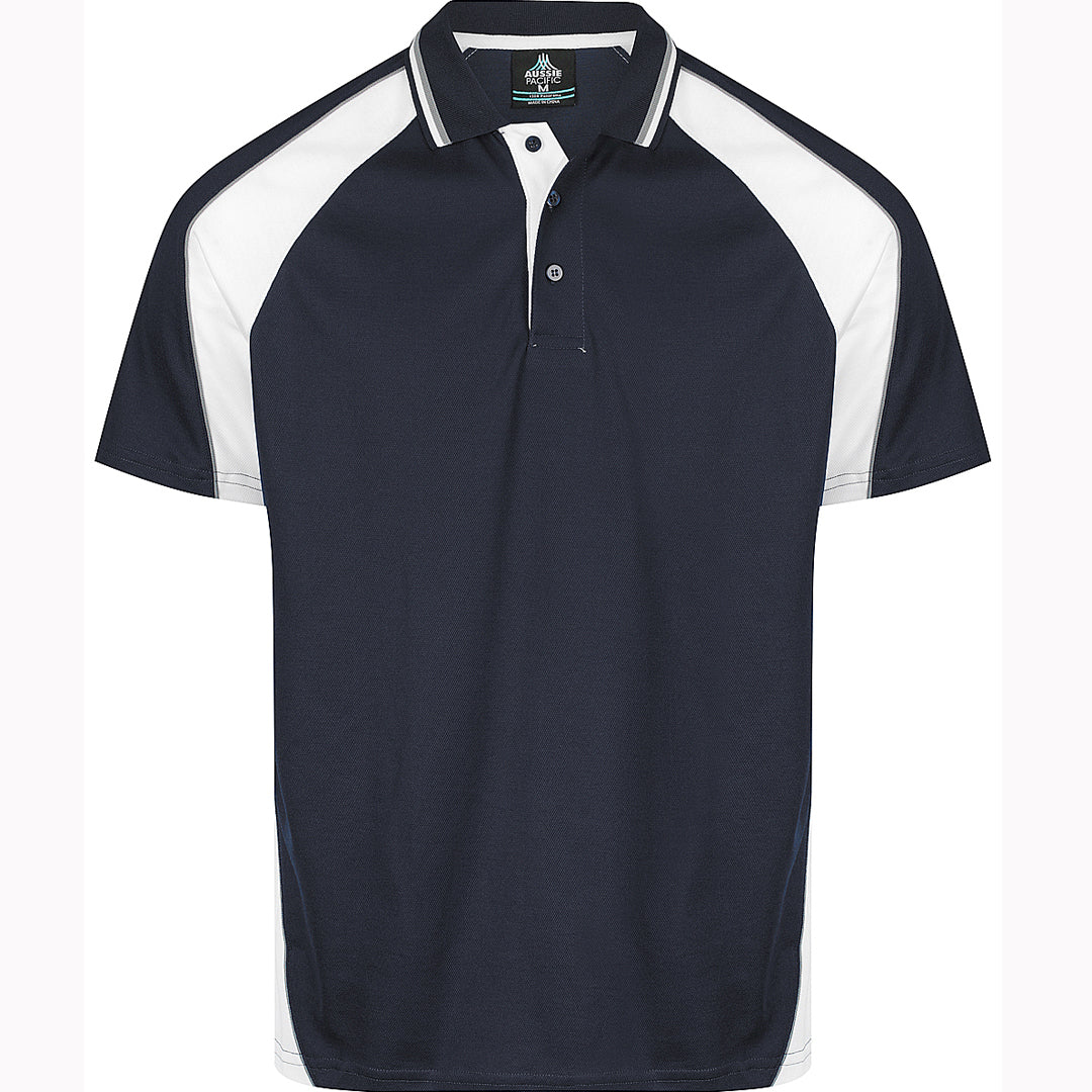 House of Uniforms The Panorama Polo | Mens | Short Sleeve Aussie Pacific Navy/Ashe/White