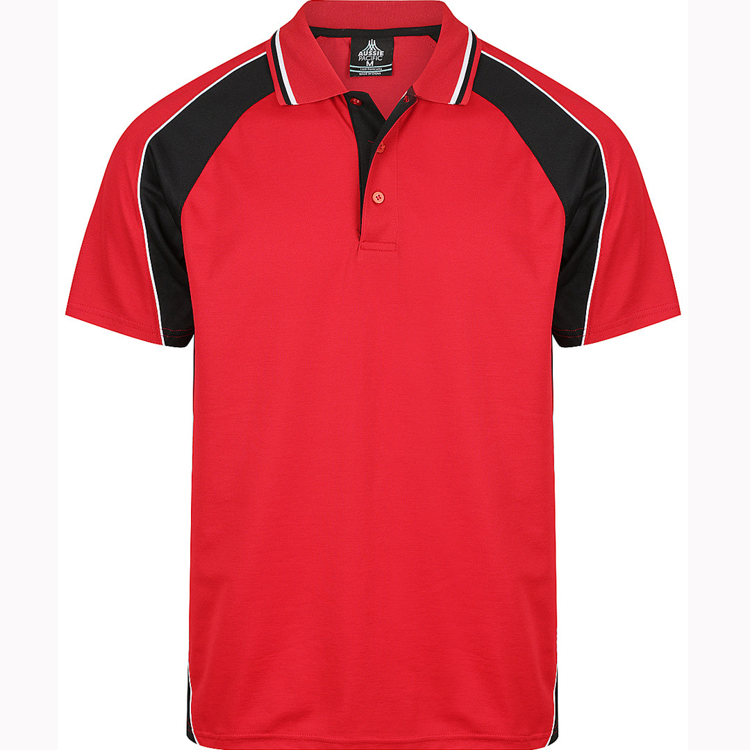 House of Uniforms The Panorama Polo | Mens | Short Sleeve Aussie Pacific Red/Black/White