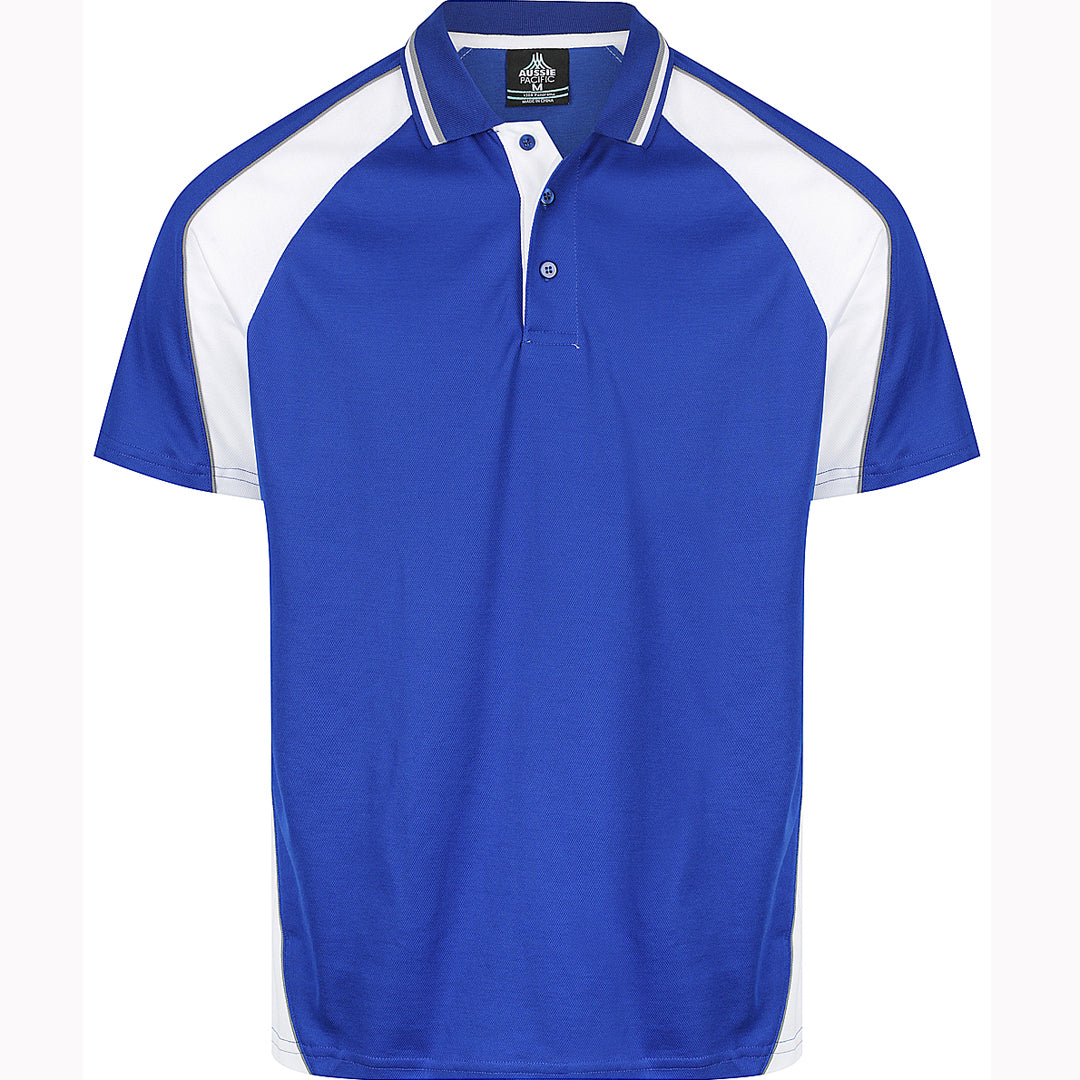 House of Uniforms The Panorama Polo | Mens | Short Sleeve Aussie Pacific Royal/White/Ashe