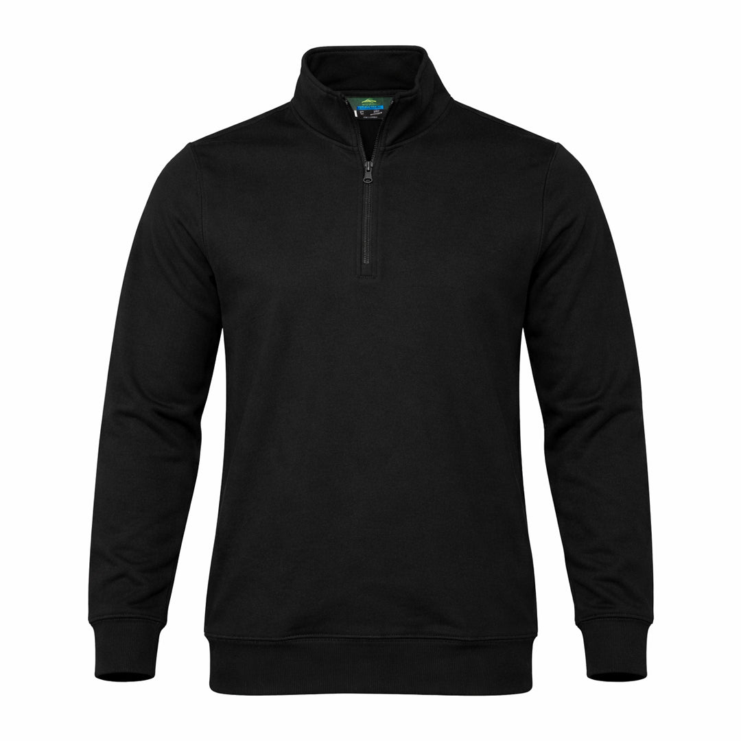 Aussie Pacific The Mawson 1/4 Zip Jumper | Mens Black Outerwear
