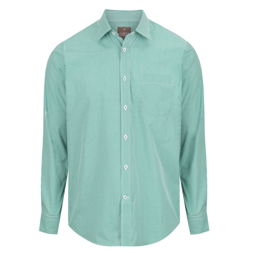 House of Uniforms The Westgarth Shirt | Mens | Long Sleeve | Classic Gloweave Emerald Mid