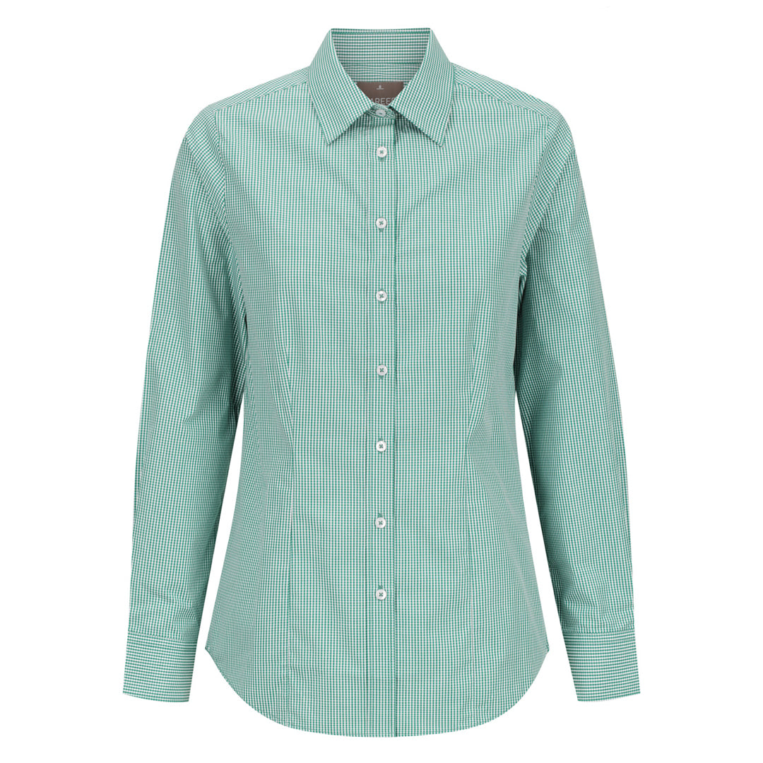 House of Uniforms The Westgarth Shirt | Ladies | Long Sleeve | Classic Fit Gloweave Emerald Mid