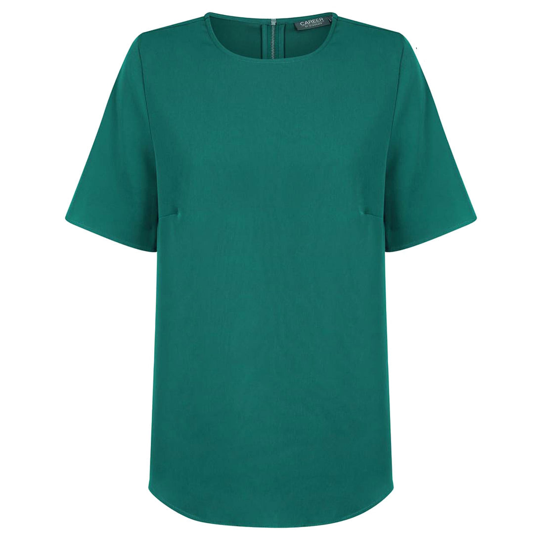 House of Uniforms The Taylor Top | Ladies | Short Sleeve Gloweave Emerald Mid