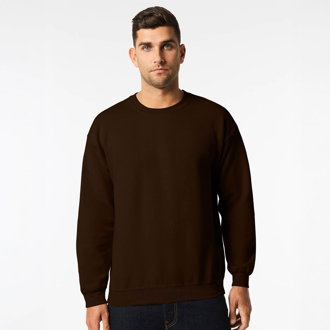 House of Uniforms The Heavy Blend Crewneck Sweatshirt | Adults Gildan Chocolate