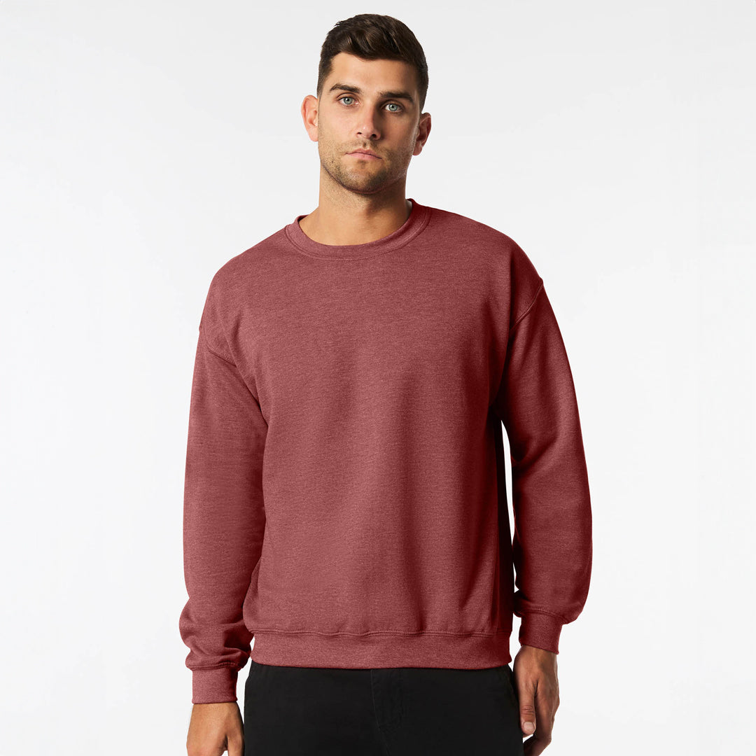 House of Uniforms The Heavy Blend Crewneck Sweatshirt | Adults Gildan Heather Maroon