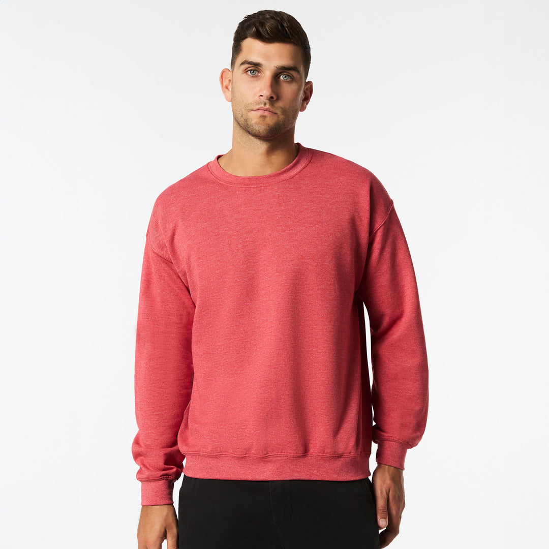 House of Uniforms The Heavy Blend Crewneck Sweatshirt | Adults Gildan Heather Scarlett